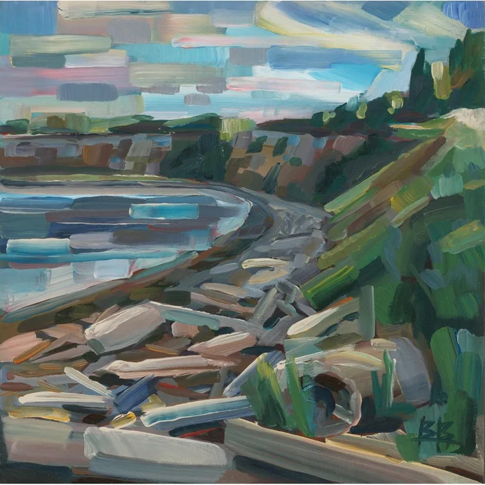 Early Morning On The Beach Giant Art 54×54 Wall Art|uvre dart murale Giant Art Early Morning On The Beach 54×54