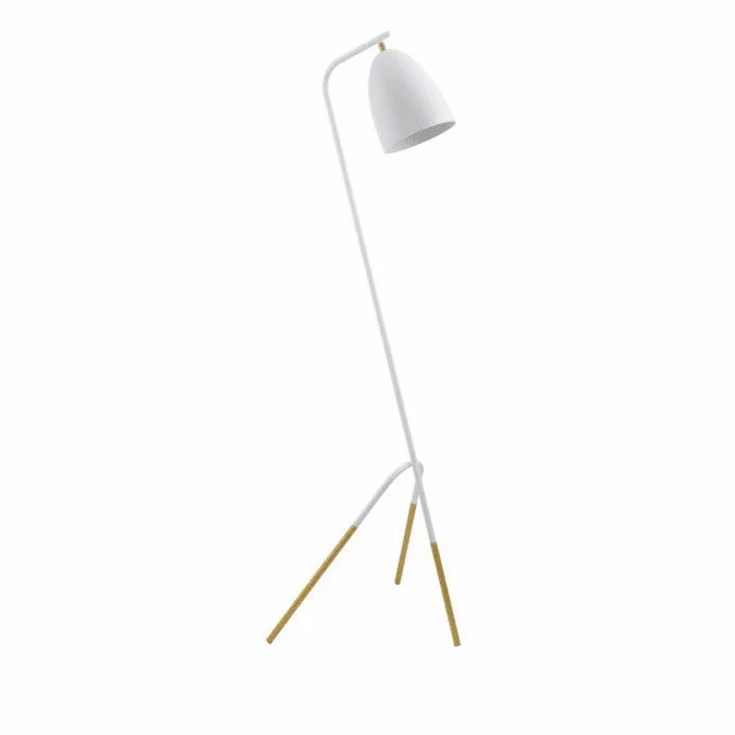 EGLO 49944A Westlinton Contemporary White and Gold Leaf Floor Lighting