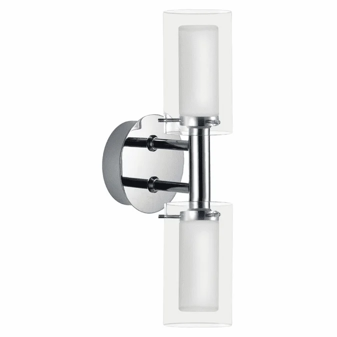 EGLO 88194A Palermo 2 Lamp Chrome Finish Transitional Bathroom Vanity Light Fixture