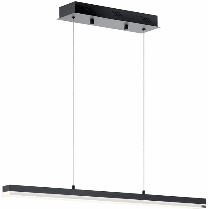 Elan 83593MBK Gorve Contemporary Matte Black LED Kitchen Island Light Fixture