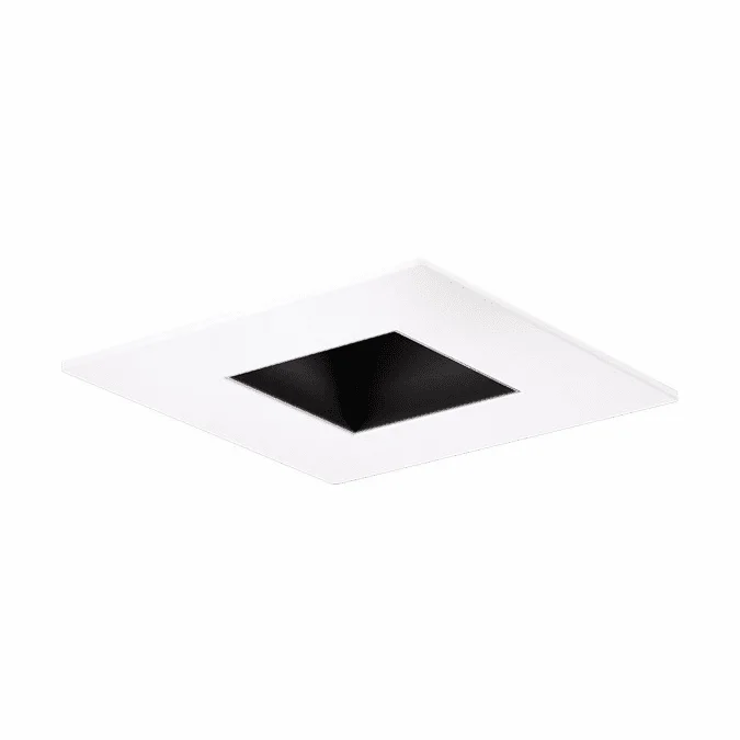 Elco EKCL3341B Pex Modern Black w/ White Trim 3 Inch Canless Square Reflector Ceiling Can Light