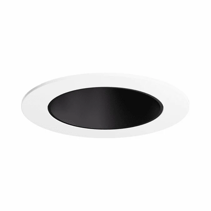 Elco EKCL3618B Pex Contemporary Black w/ White Ring 3 Inch Canless Round Deep Reflector Recessed Lighting Trim