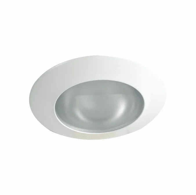 Elco EL122W Modern White Medium Base 6″ Down Lighting Shower with Reflector and Smooth Frosted Lens Can Light