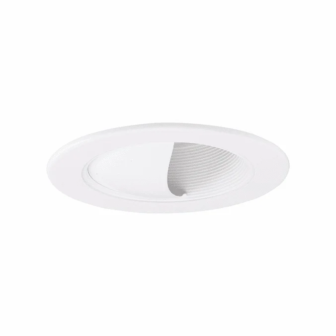 Elco EL1495W Modern White 4″ Recessed Lighting Baffle Wall Wash Recessed Light Fixture Trim