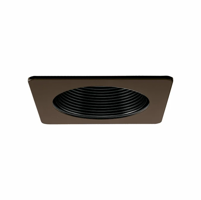 Elco EL2493BBZ Contemporary Bronze / Black 4″ Square Phenolic Recessed Lighting Baffle Can Light Trim