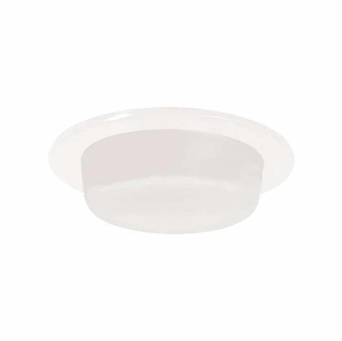 Elco EL516SH Modern White Lexan Ring Medium Base 5″ Down Lighting Drop Opal Shower Lens Recessed Lighting