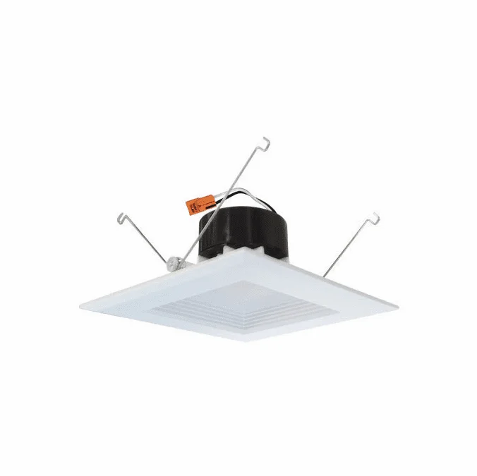 Elco EL661CT5W Modern White 6″ Square Square Baffle LED Down Light Insert