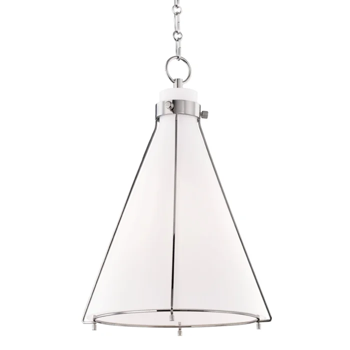 Eldridge 1-Light Pendant in Polished Nickel 15.5L x 15.5W x 22H