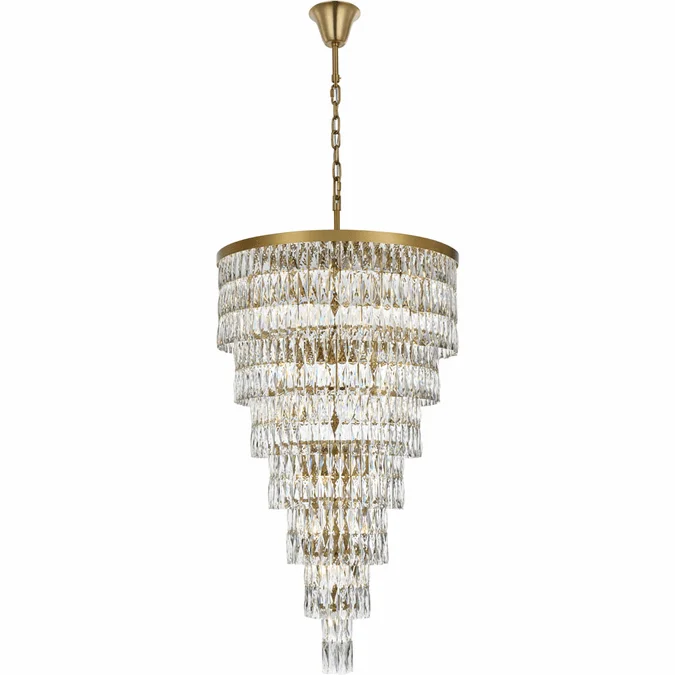 Elegant 1060SR32SG Josephine Satin Gold Foyer Lighting