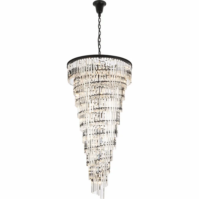 Elegant 1201SR36MB/RC Sydney Matte Black 36.5″ Pendant Light