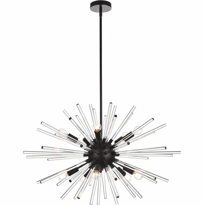 Elegant 2502D32BK Sienna Contemporary Black 32″ Pendant Lighting