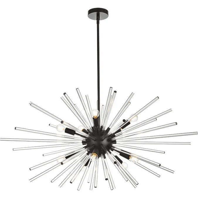 Elegant 2502D46BK Sienna Contemporary Black 46″ Drop Ceiling Lighting