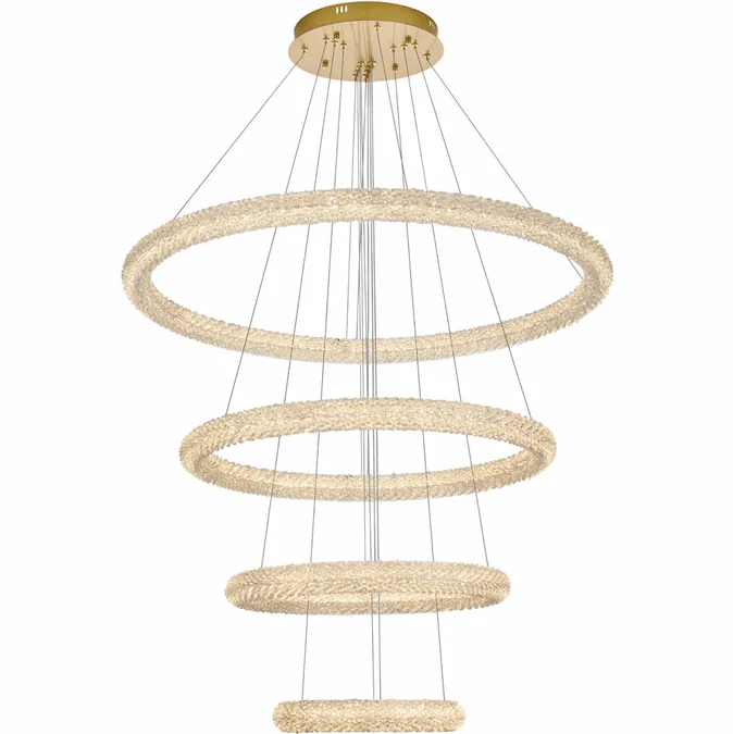 Elegant 3800G41SG Bowen Satin Gold LED Ceiling Pendant Light