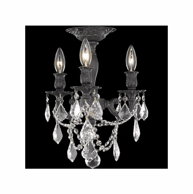 Elegant 9203F13DB-RC Rosalia Dark Bronze Flush Mount Light Fixture