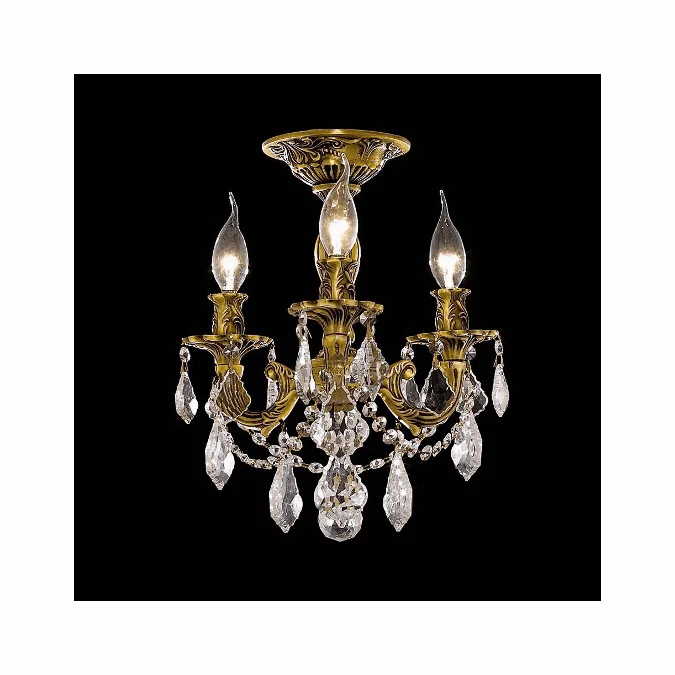 Elegant 9203F13FG-RC Rosalia French Gold Vintage Ceiling Lighting with Clear Crystal Accents