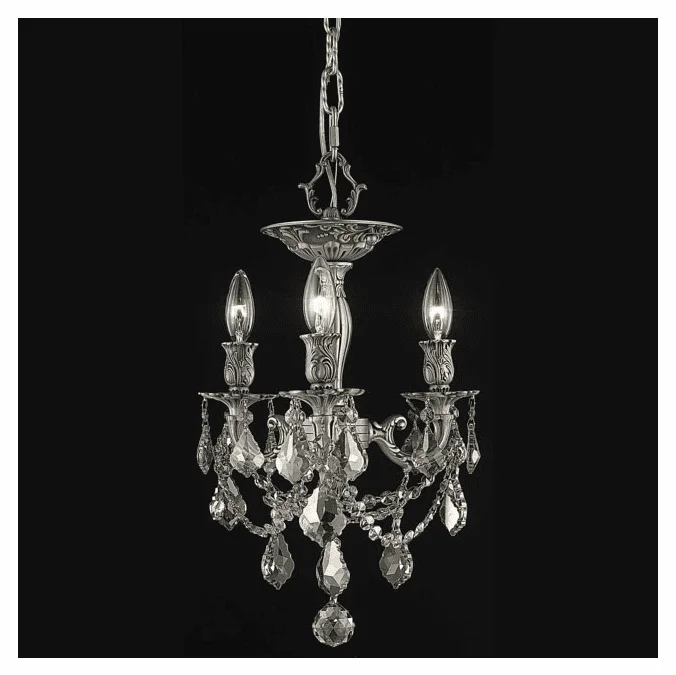 Elegant 9203F13PW-GT-RC Rosalia Classic Pewter 14″ Tall Overhead Lighting with Golden Teak Crystals