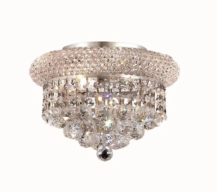 Elegant Primo 3-LT Chrome Flush Mount Clear Royal Cut Crystal – V1800F10C/RC