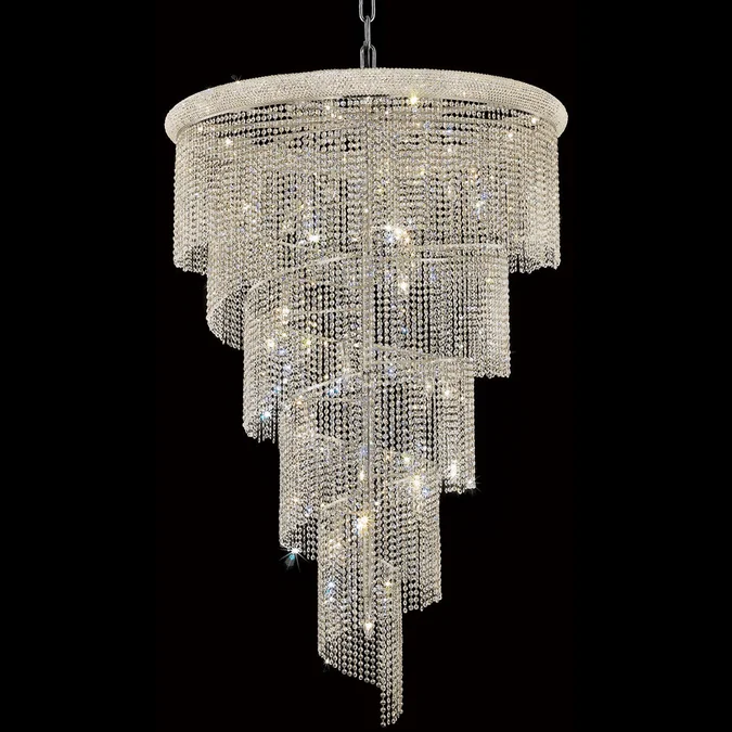 Elegant V1801SR48C/RC Spiral Chrome Pendant Light