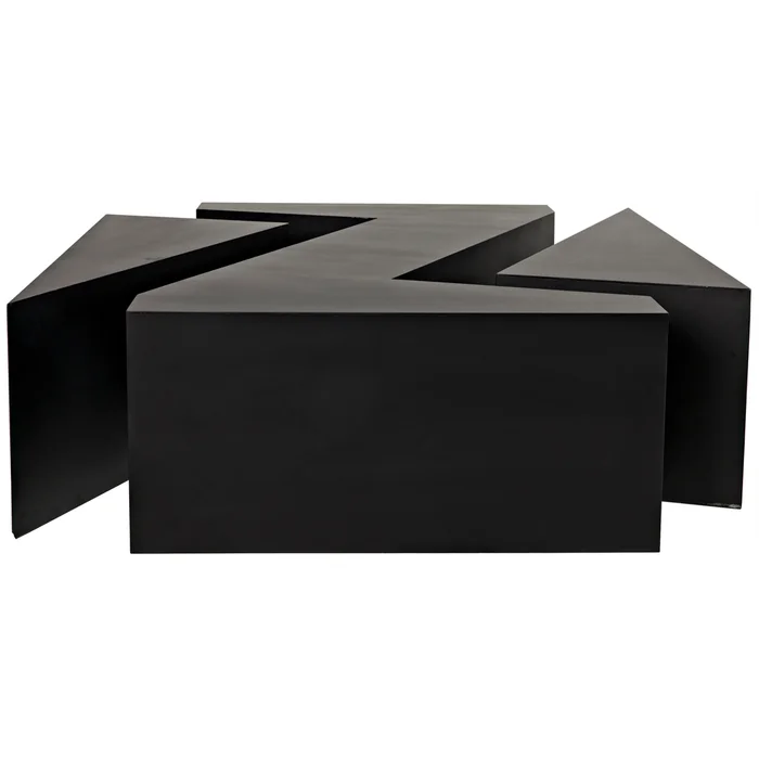 element coffee table, black steel
