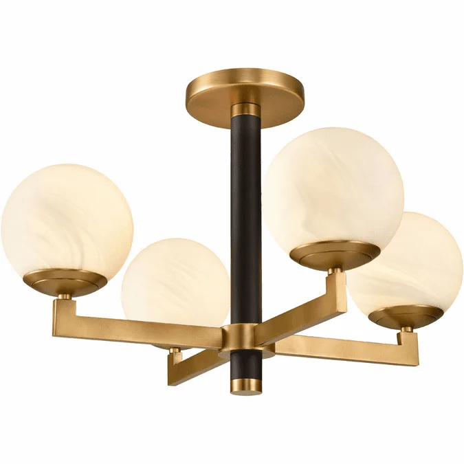 Elk Home 90061/4 Gillian Modern Natural Brass Flush Mount Lighting Fixture