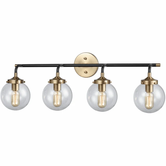 Elk Home Showroom 14429-4 Boudreaux Modern Matte Black / Antique Gold 4-Light Bathroom Light