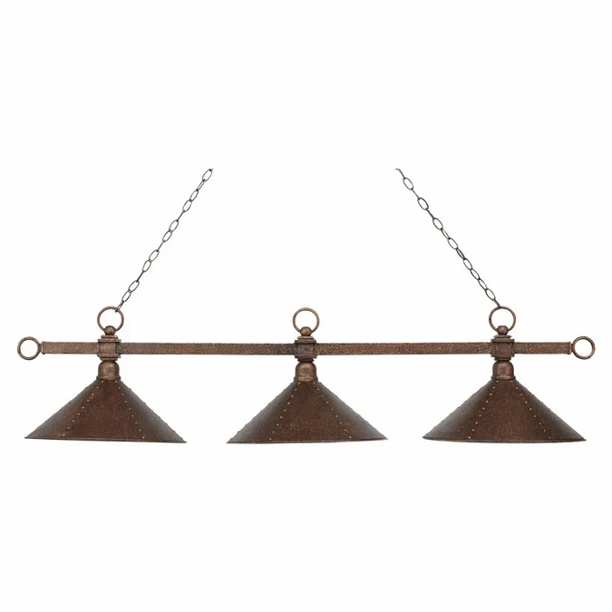 Elk Home Showroom 182-AC-M2 Vintage Style 3 Lamp Antique Copper Island Light – 58 Inches Wide
