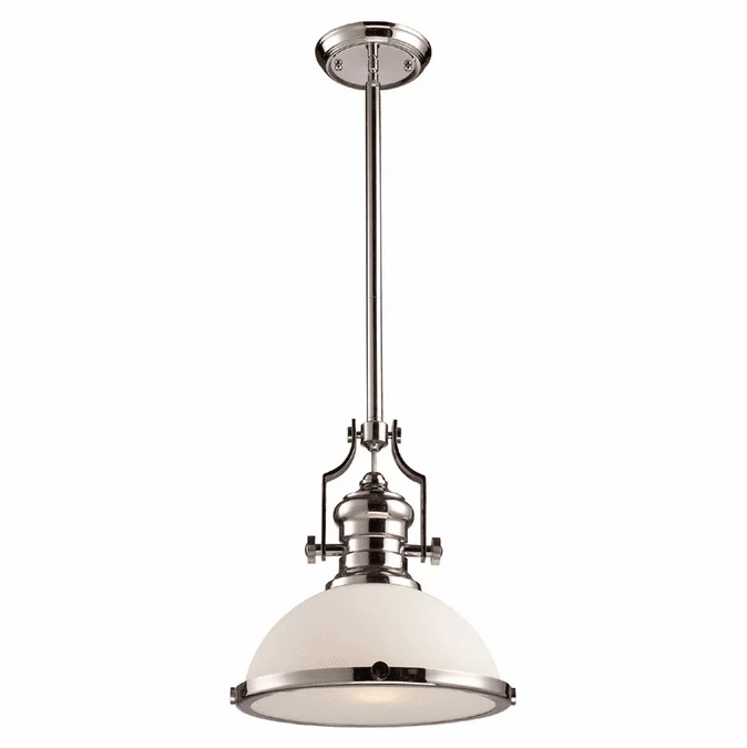 Elk Home Showroom 66113-1 Chadwick 13 Inch Diameter Polished Nickel Finish Contemporary Pendant Lamp