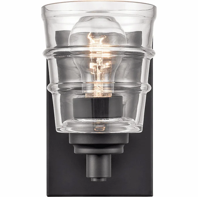 Elk Home Showroom 67980/1 Pulsate Contemporary Matte Black Wall Lighting Sconce