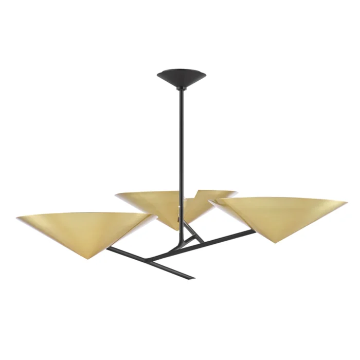 Equilibrium 3-Light Chandelier in Aged Brass/Black 39.5L x 39.5W x 12.25H