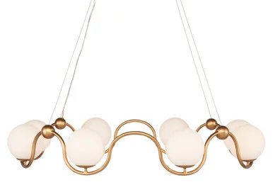 Equilibrium Brass Chandelier Eight Light Chandelier in Antique Brass/White (142|9000-0878)