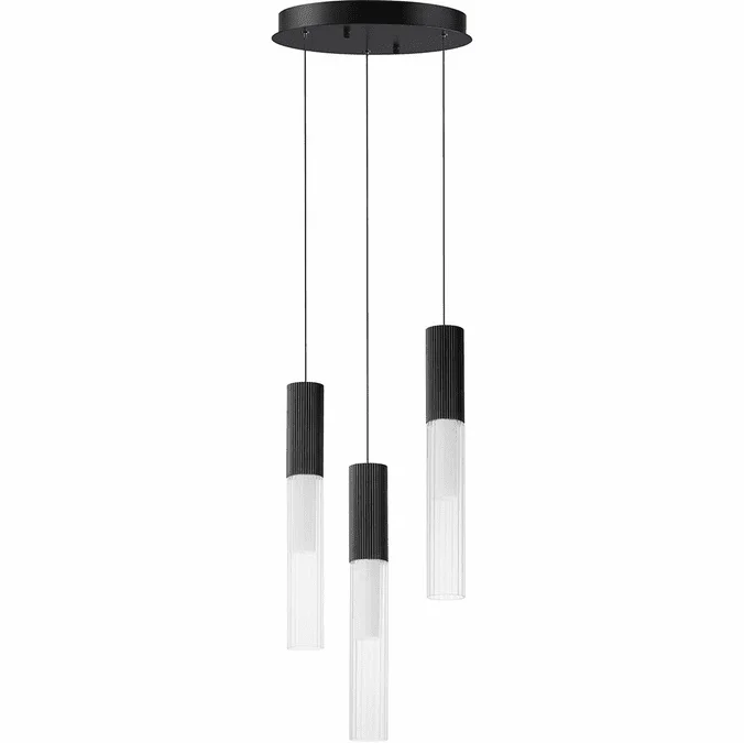 ET2 E11013-144BK Reeds Black LED Multi Hanging Pendant Light