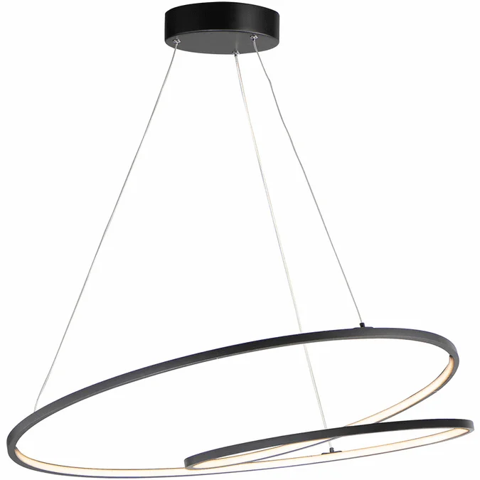 ET2 E21327-BK Cycle Modern Black LED Pendant Lighting Fixture