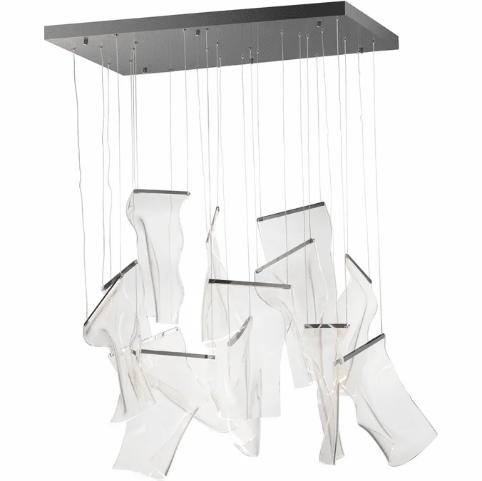 ET2 E24878-133BGM Rinkle Contemporary Brushed Gunmetal LED Multi Pendant Light