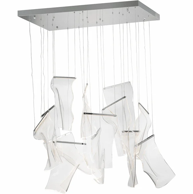 ET2 E24878-133PC Rinkle Contemporary Polished Chrome LED Multi Ceiling Pendant Light