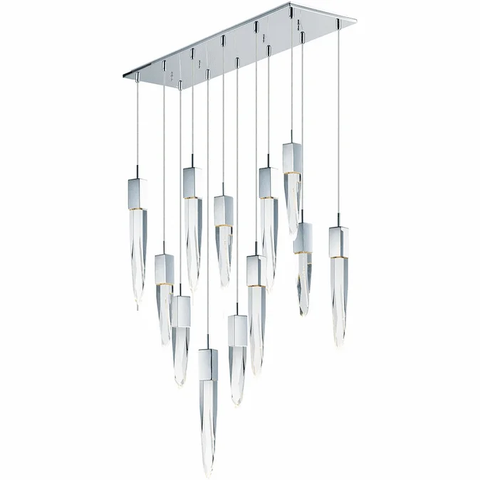 ET2 E31248-20PC Quartz Polished Chrome LED Multi Hanging Pendant Light
