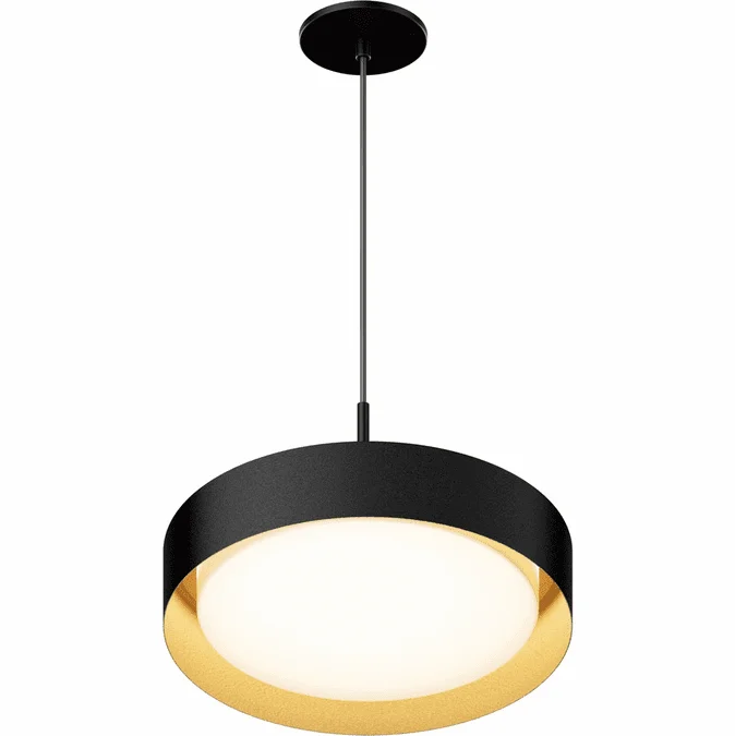 ET2 E51013-BKGLD Echo Contemporary Black / Gold LED 16″ Pendant Light Fixture