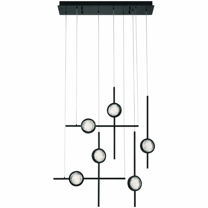 Eurofase 47255-029 Barletta Modern Black LED Multi Pendant Light