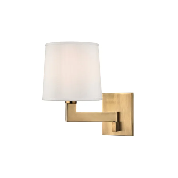 Fairport 1-Light Wall Sconce in Aged Brass 7.5L x 7.5W x 11.25H
