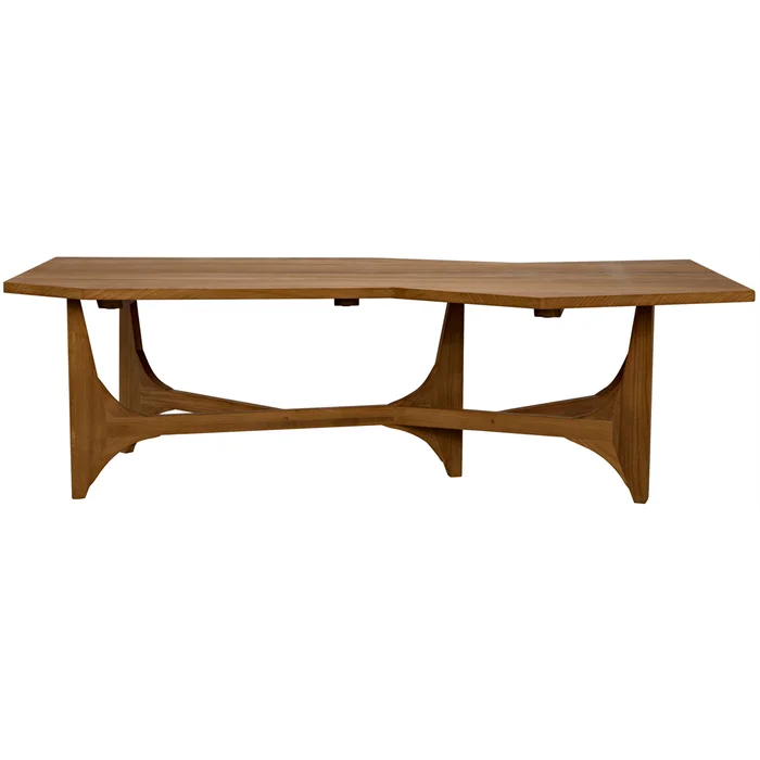 fenton coffee table, gold teak