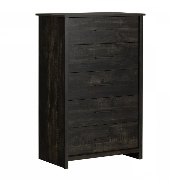 Fernley 5-Drawer Chest – Rubbed Black|Commode verticale Fernley 5tiroirs – noir antiqu
