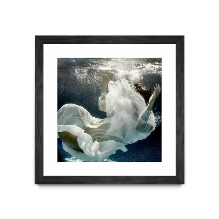 Float 3 Matted and Framed Black 30×30 Wall Art|uvre dart murale encadre noire et mate Float 3 30×30