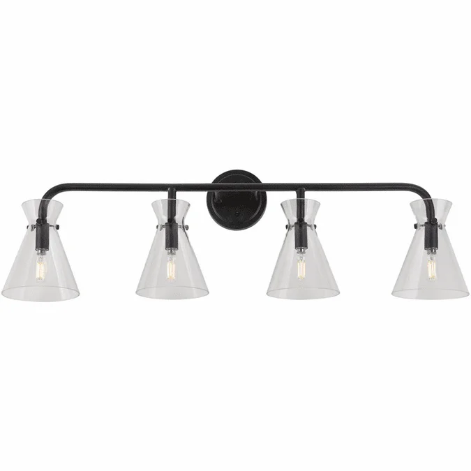 Forte 5733-04-04 Beaker Modern Black 4-Light Bathroom Light Sconce