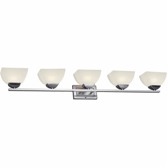 Forte 5744-05-55 Cora Contemporary Brushed Nickel 5-Light Bathroom Lighting