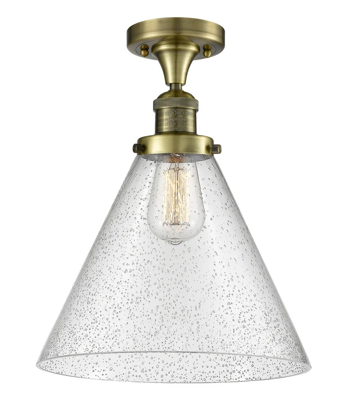 Franklin Restoration LED Semi-Flush Mount in Antique Brass (405|517-1CH-AB-G44-L)