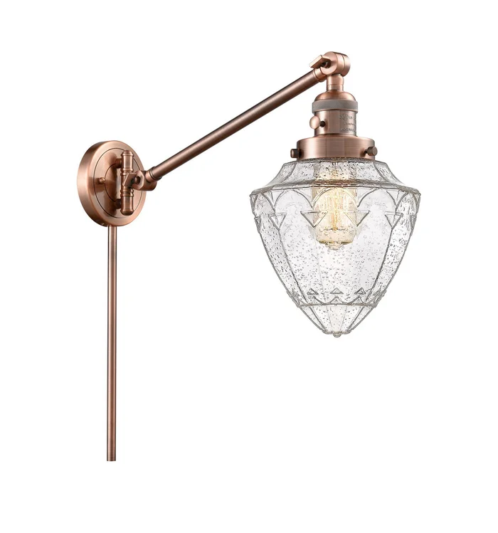 Franklin Restoration LED Swing Arm Lamp in Antique Copper (405|237-AC-G664-7-LED)