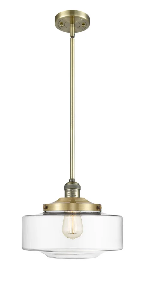 Franklin Restoration One Light Mini Pendant in Antique Brass (405|201S-AB-G692-12)
