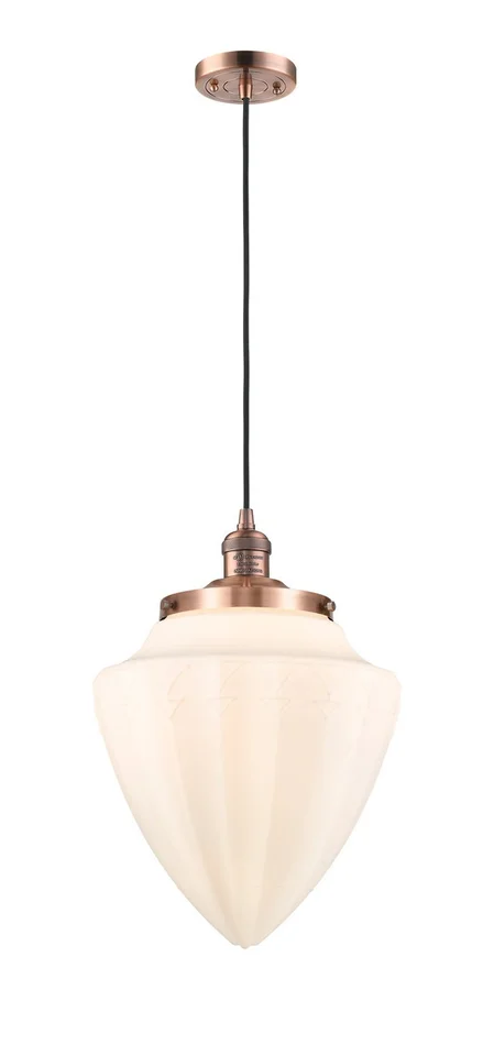 Franklin Restoration One Light Mini Pendant in Antique Copper (405|201C-AC-G661-12)