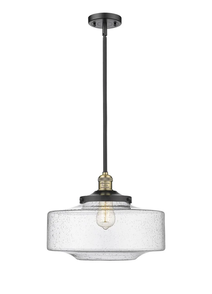 Franklin Restoration One Light Mini Pendant in Black Antique Brass (405|201S-BAB-G694-16)