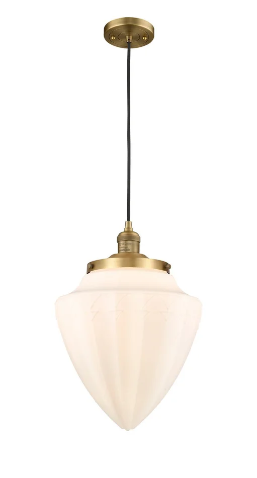 Franklin Restoration One Light Mini Pendant in Brushed Brass (405|201C-BB-G661-12)