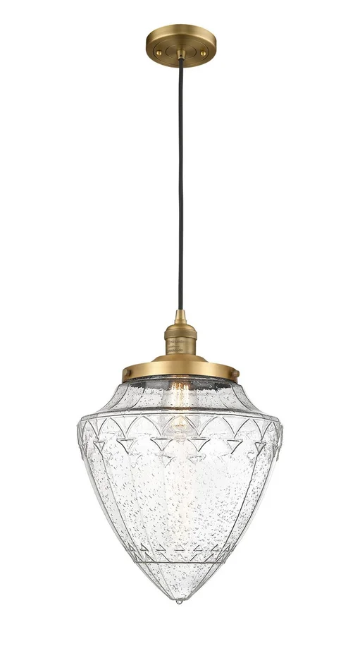 Franklin Restoration One Light Mini Pendant in Brushed Brass (405|201C-BB-G664-12)